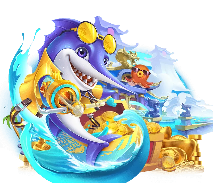 Giao diện tổng quan game bắn cá FCB8 Xổ Số với các đồng tiền vàng và biểu tượng an toàn